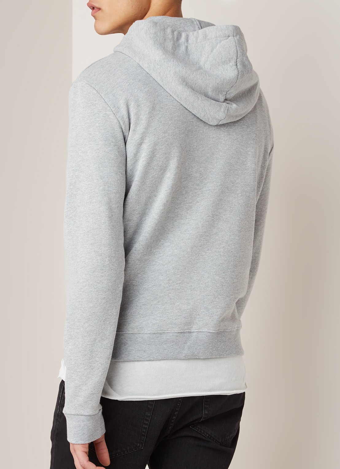 Saint Laurent Hoodie met logoprint - achterkant 4 lichtgrijs