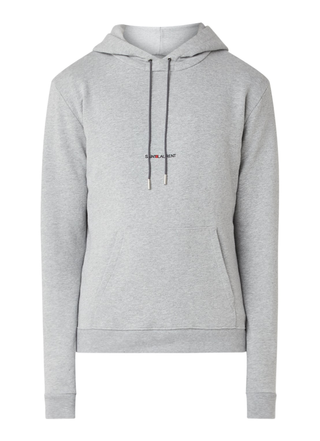 Saint Laurent Hoodie met logoprint - voorkant lichtgrijs