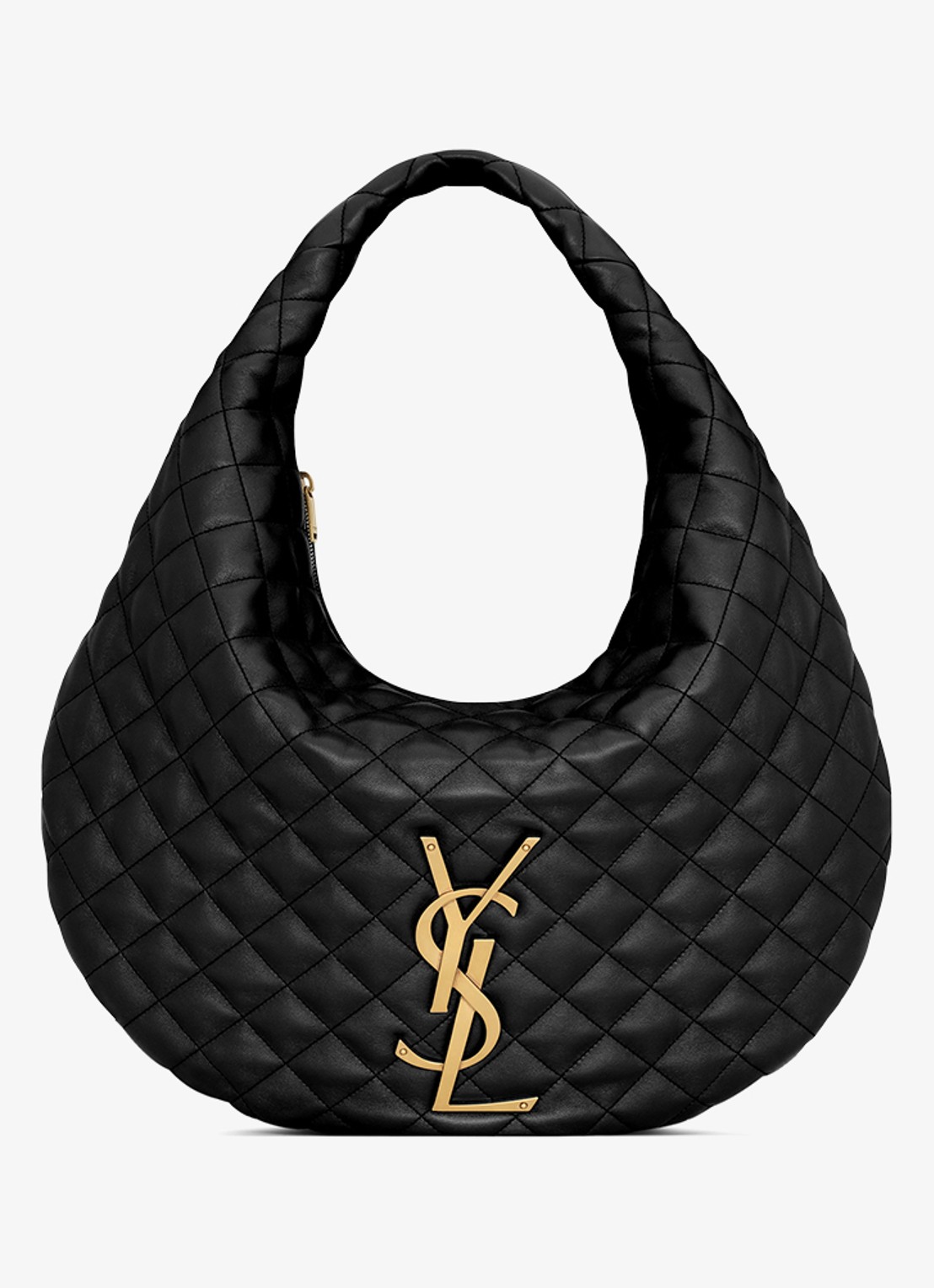 Saint Laurent Icare Hobo schoudertas van lamsleer - voorkant 2 zwart