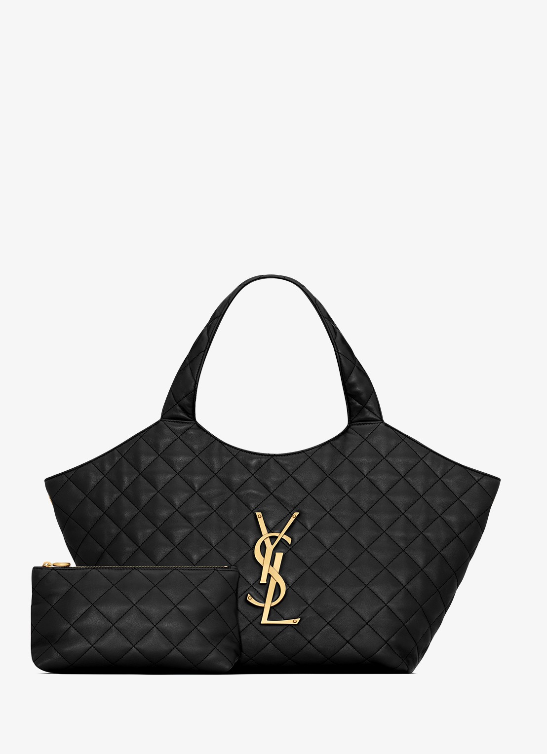 Saint Laurent Icare Medium shopper van lamsleer - detail 3 zwart