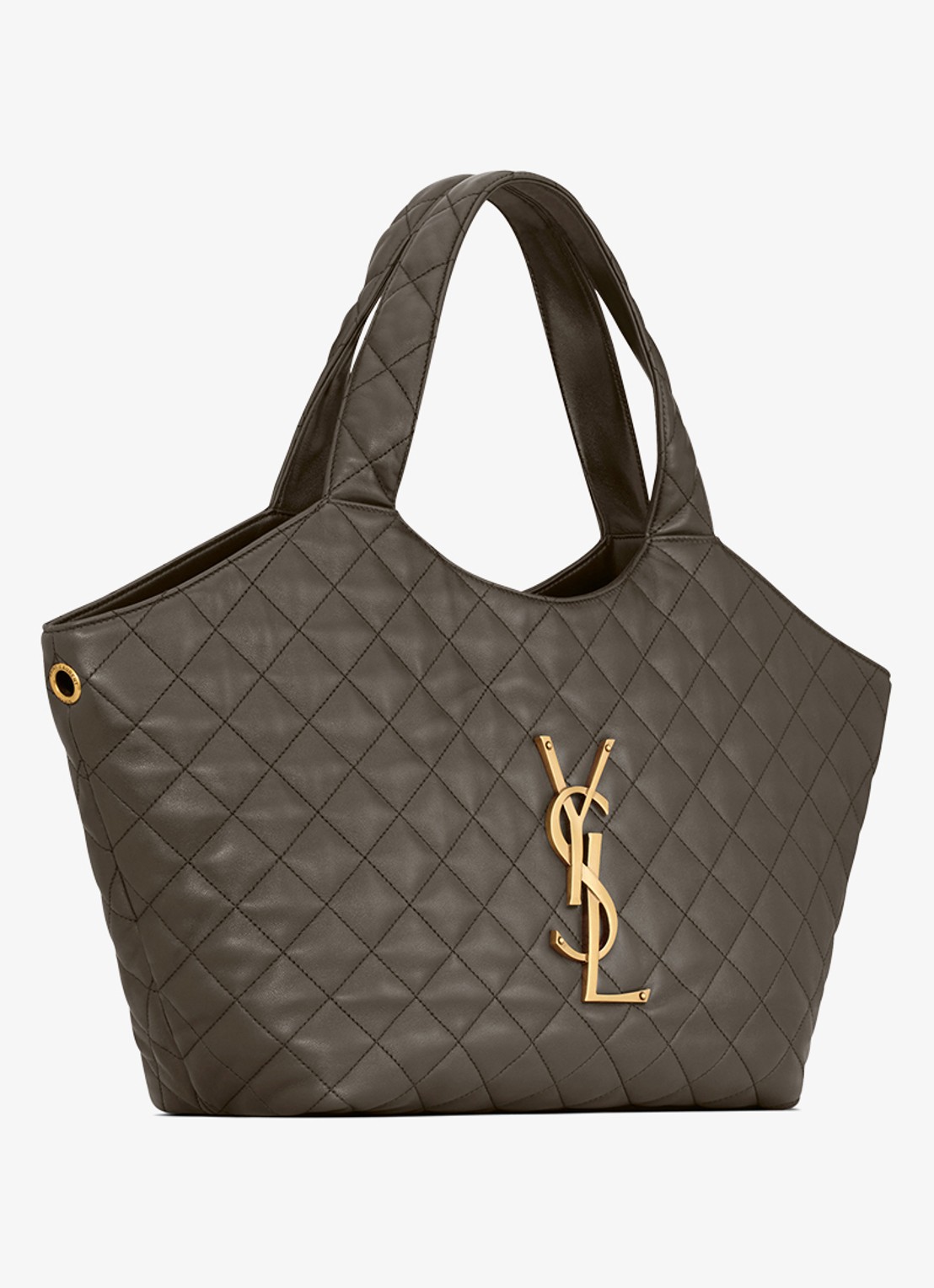 Saint Laurent Icare Medium shopper van lamsleer - detail 4 bronsgroen