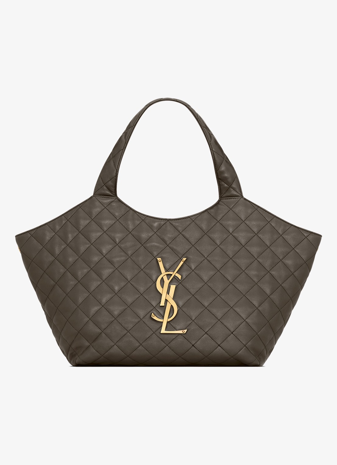 Saint Laurent Icare Medium shopper van lamsleer - voorkant bronsgroen