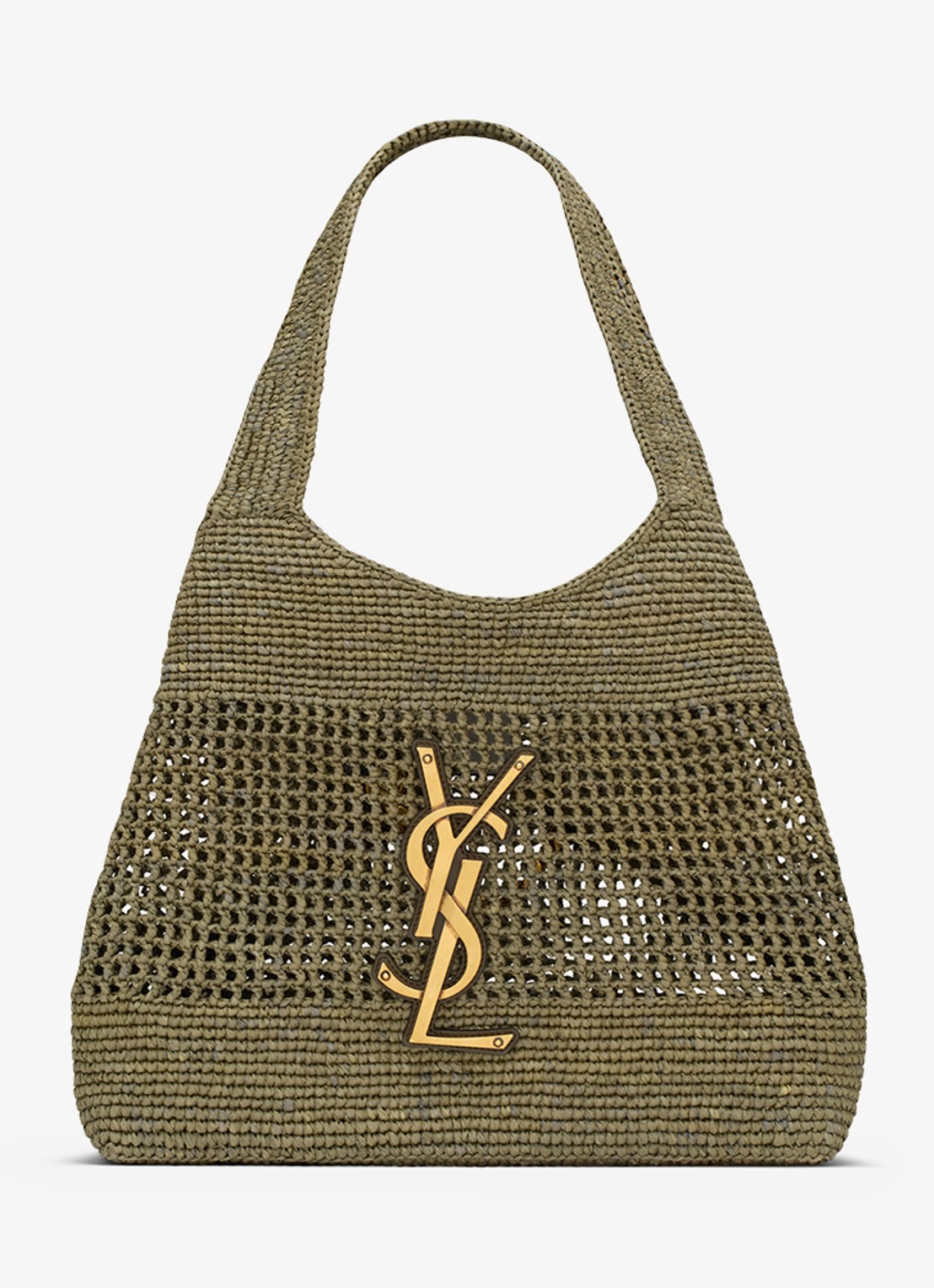 Saint Laurent Icare Medium shopper van raffia - detail 3 groen