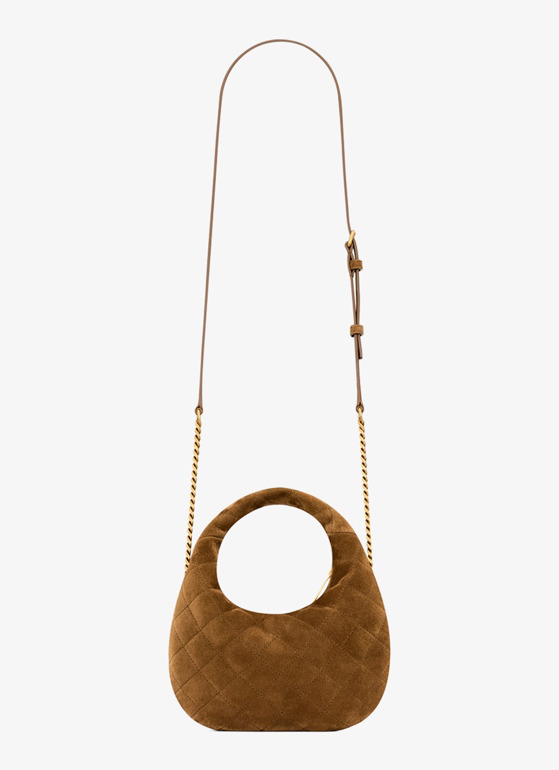 Saint Laurent Icarino Mini handtas van kalfssuède - achterkant 2 bruin