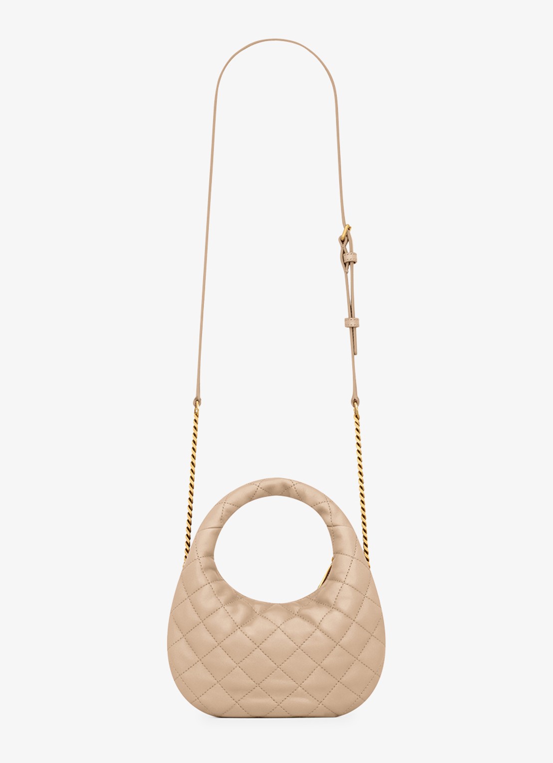 Saint Laurent Icarino Mini handtas van lamsleer - achterkant 5 beige