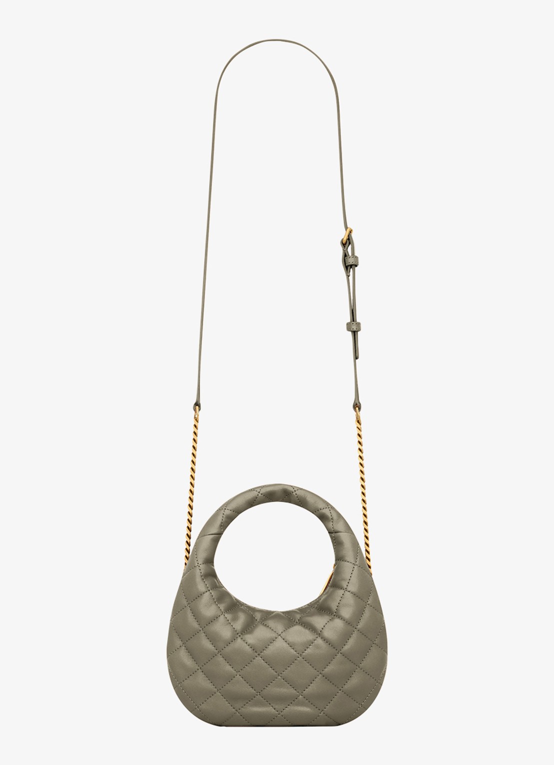Saint Laurent Icarino Mini handtas van lamsleer - achterkant 5 olijfgroen