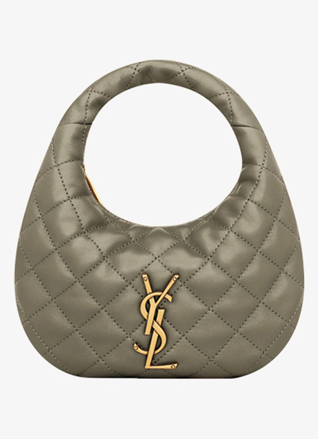 Saint Laurent Icarino Mini handtas van lamsleer - detail 4 olijfgroen