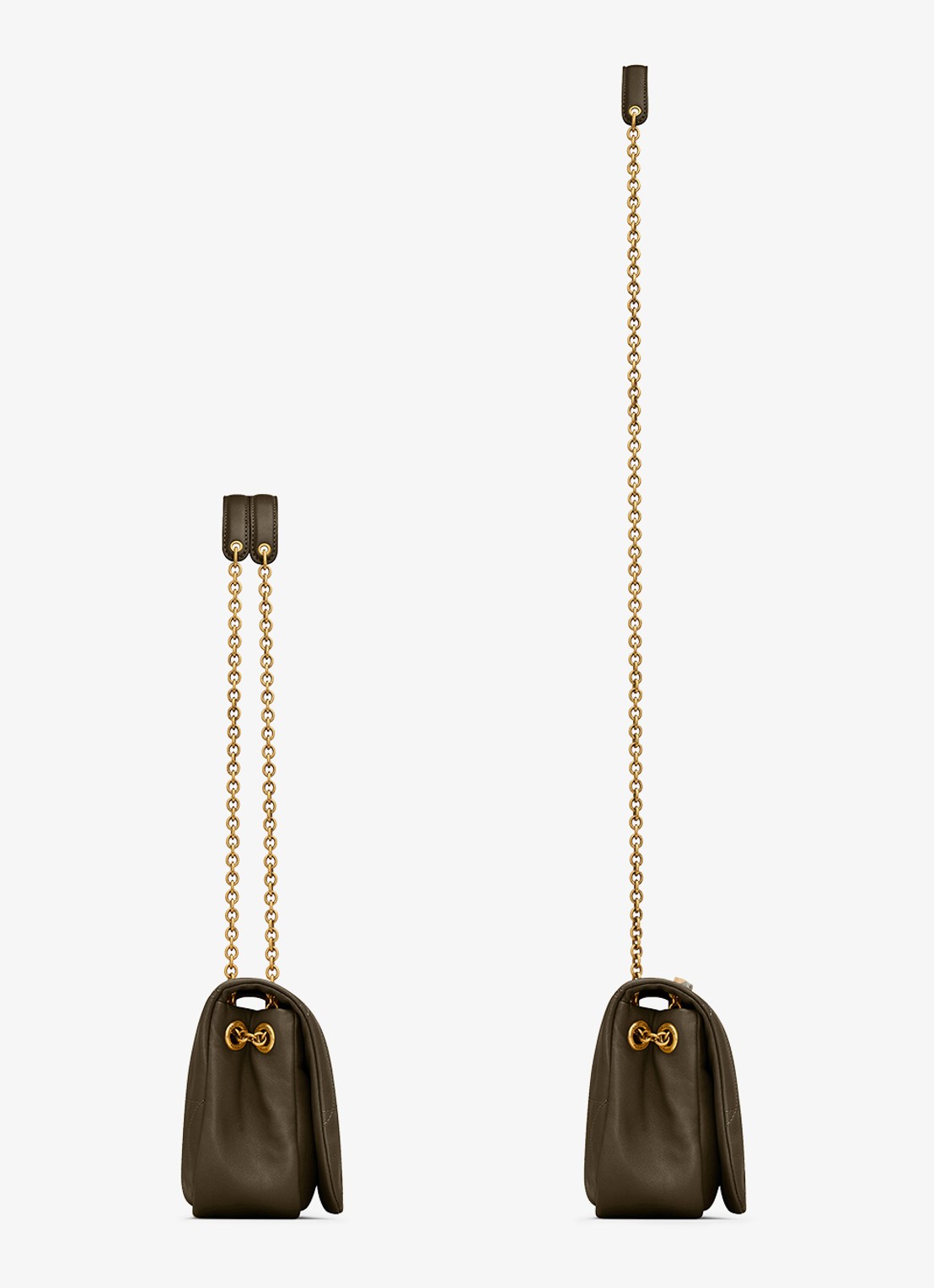 Saint Laurent Jamie 4.3 Mini schoudertas van lamsleer - detail 2 bronsgroen