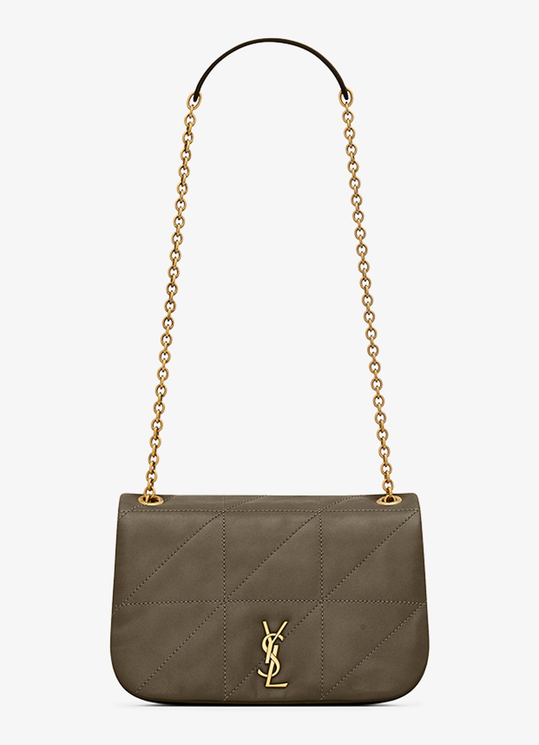 Saint Laurent Jamie 4.3 Mini schoudertas van lamsleer - voorkant 6 bronsgroen
