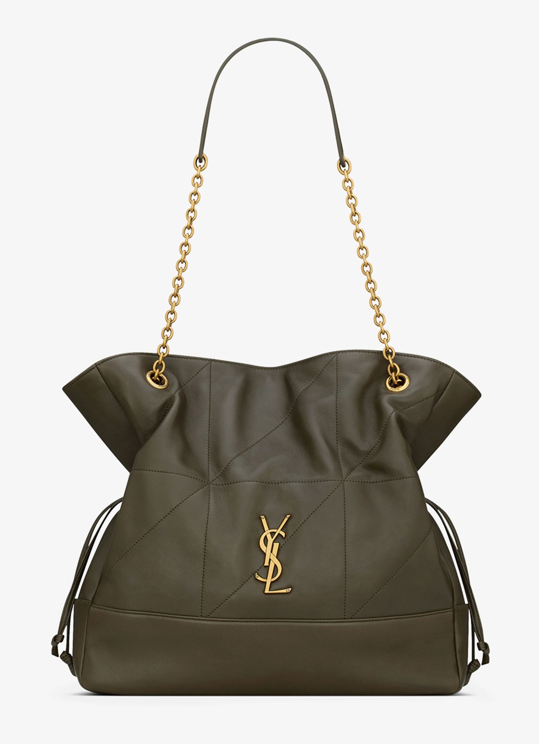 Saint Laurent Jamie shopper van lamsleer - voorkant groen