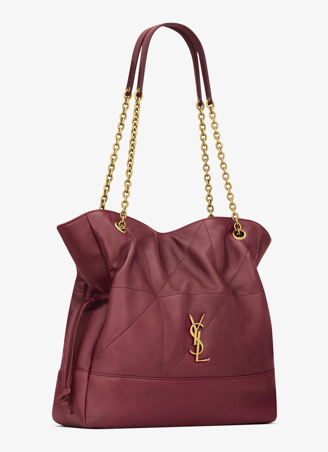 Saint Laurent Jamie shopper van lamsleer - detail 4 bordeauxrood