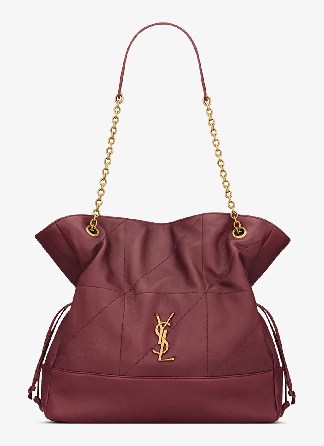 Saint Laurent Jamie shopper van lamsleer - voorkant bordeauxrood