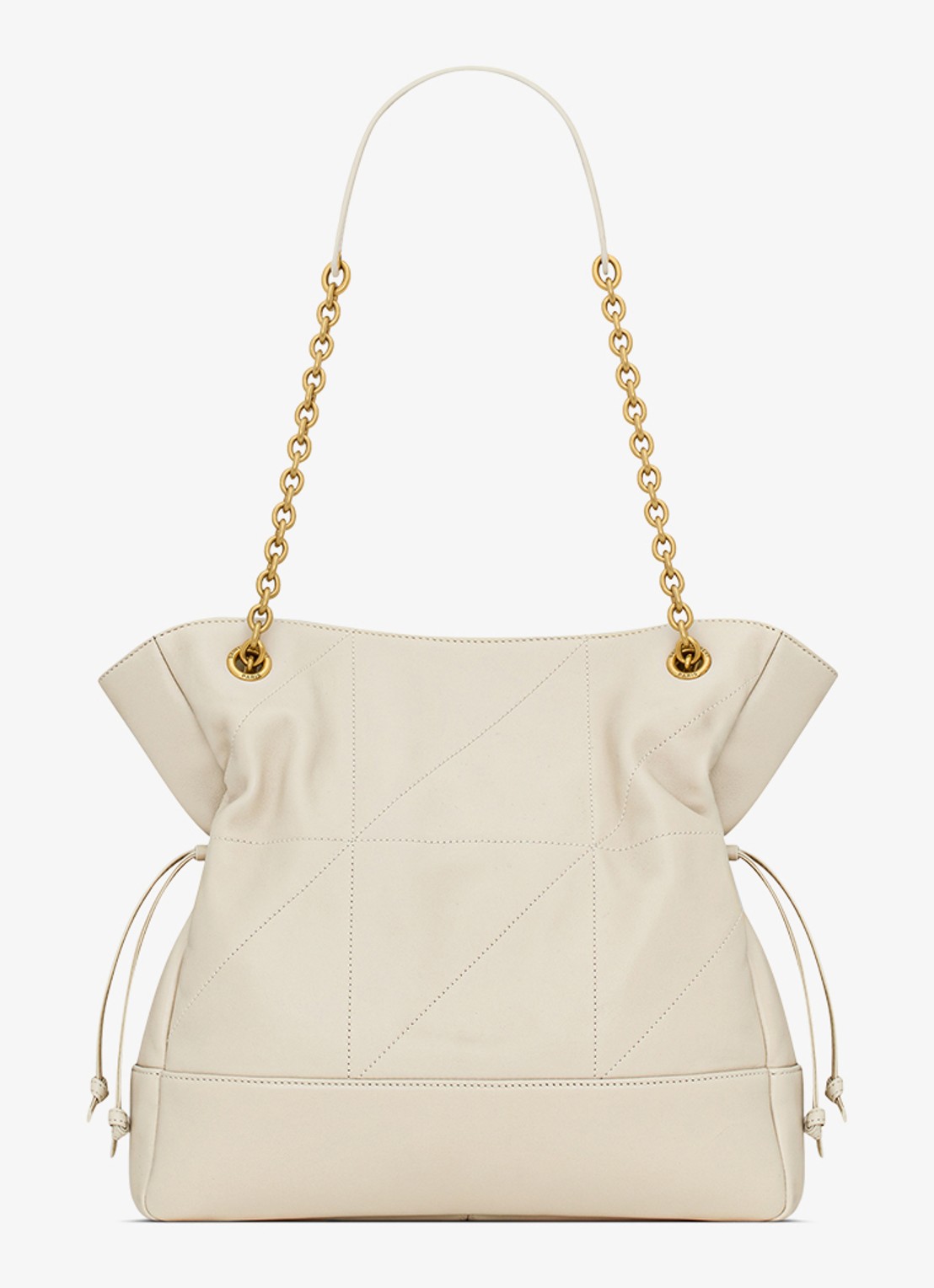 Saint Laurent Jamie Small shopper van lamsleer - achterkant gebroken wit