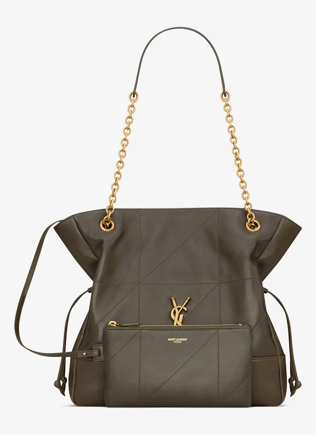 Saint Laurent Jamie Small shopper van lamsleer - detail 3 groen