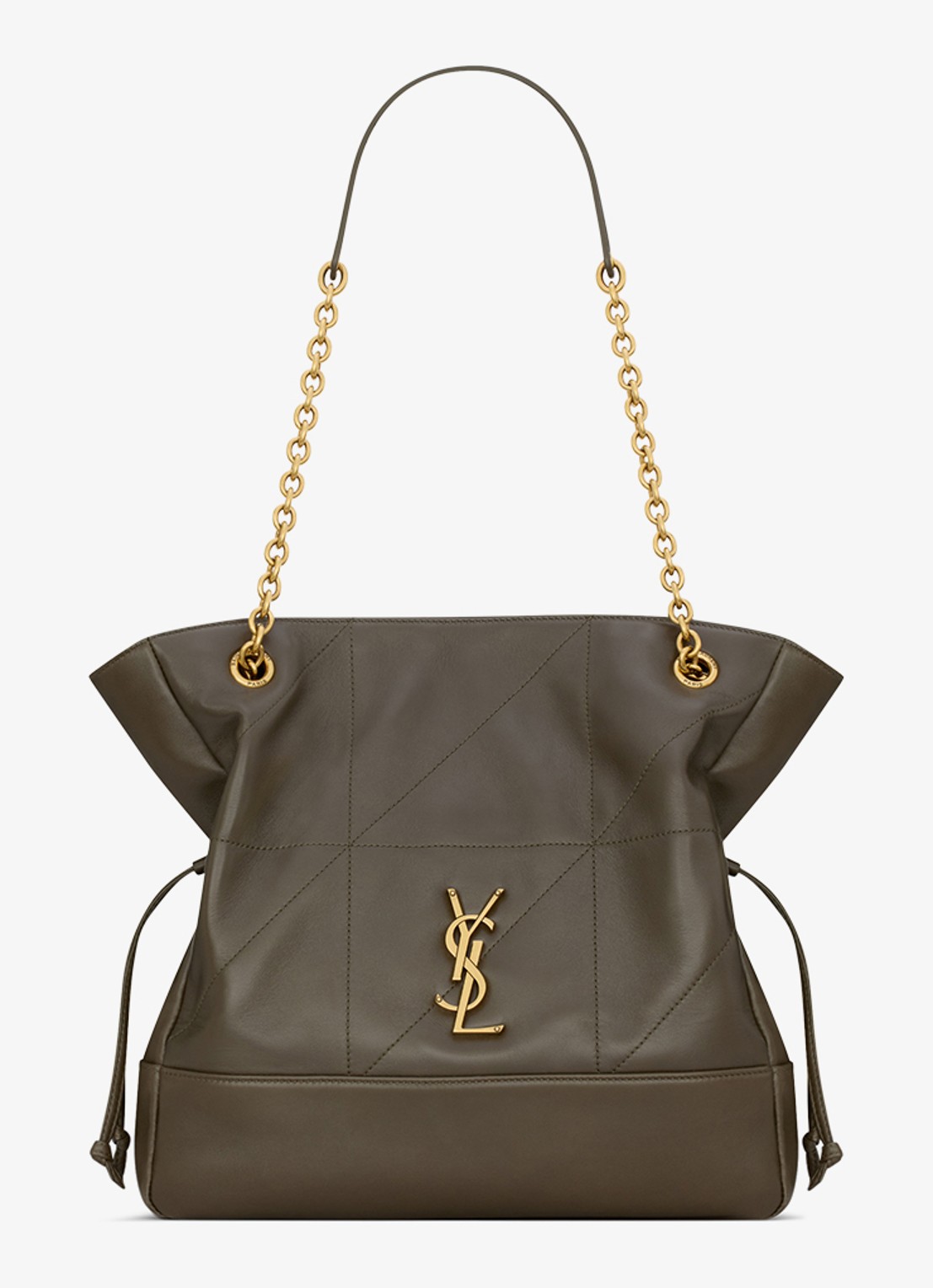 Saint Laurent Jamie Small shopper van lamsleer - voorkant groen