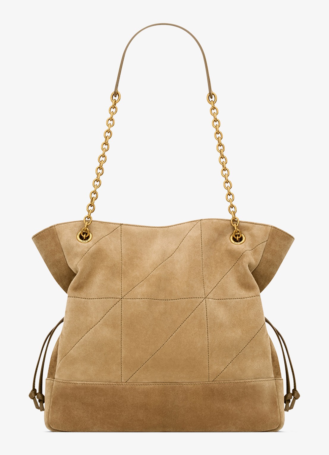Saint Laurent Jamie Small shopper van lamssuède - achterkant 4 lichtbruin