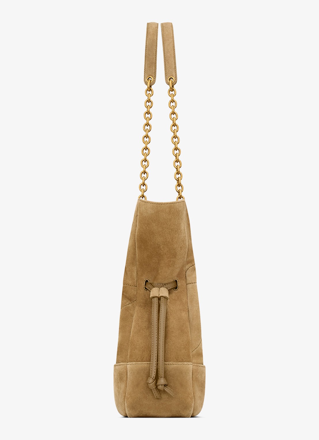 Saint Laurent Jamie Small shopper van lamssuède - detail 3 lichtbruin