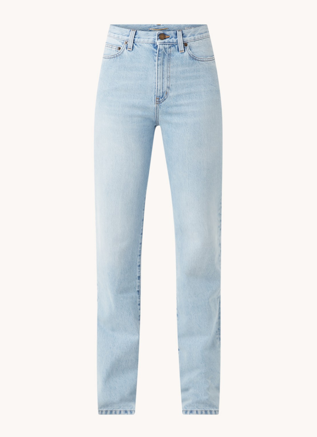 Saint Laurent Janice high waist straight leg jeans met lichte wassing - voorkant 4 indigo