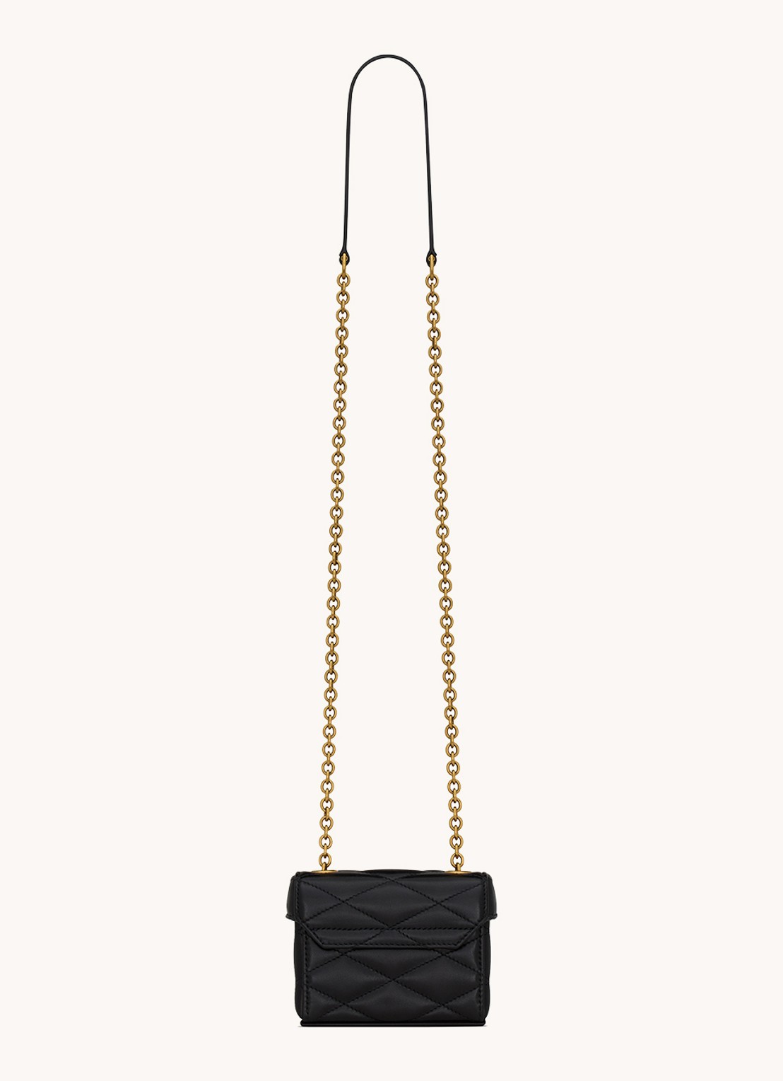 Saint Laurent June Micro crossbodytas van quilted lamsleer - voorkant 2 zwart
