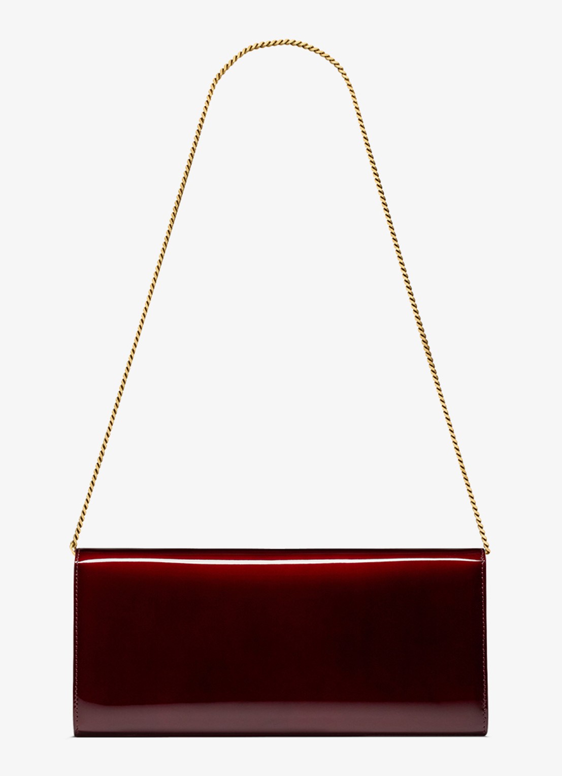 Saint Laurent Kate clutch van lakleer met afneembare schouderriem - achterkant 4 bordeauxrood