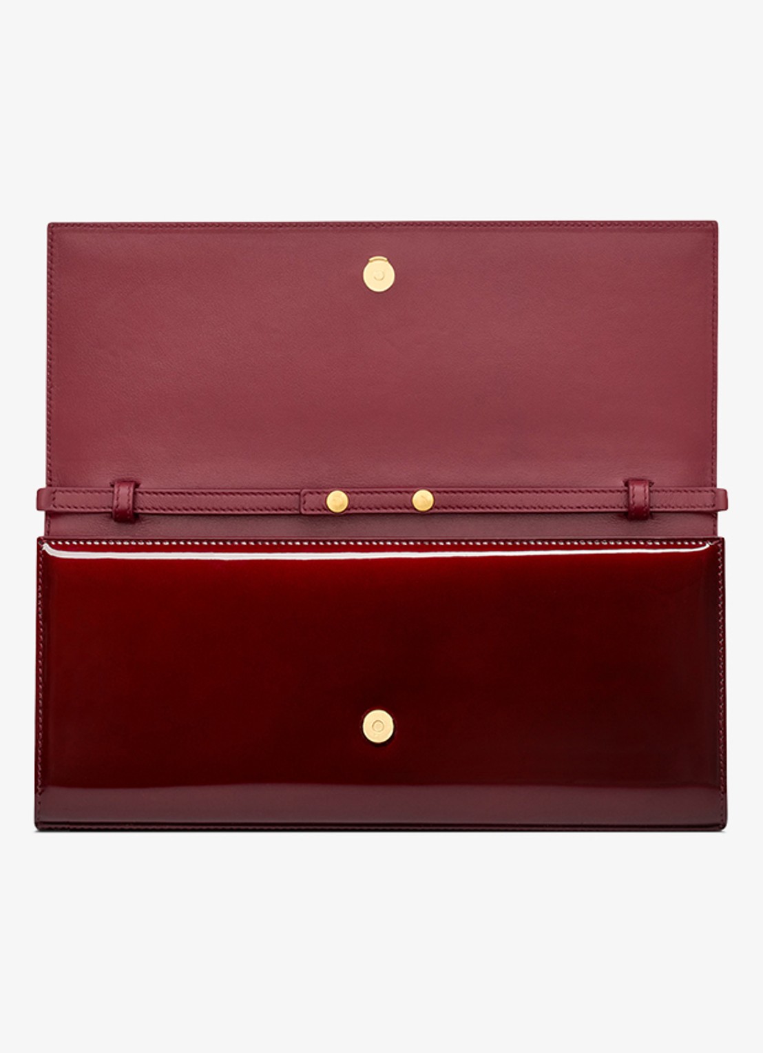 Saint Laurent Kate clutch van lakleer met afneembare schouderriem - detail 3 bordeauxrood