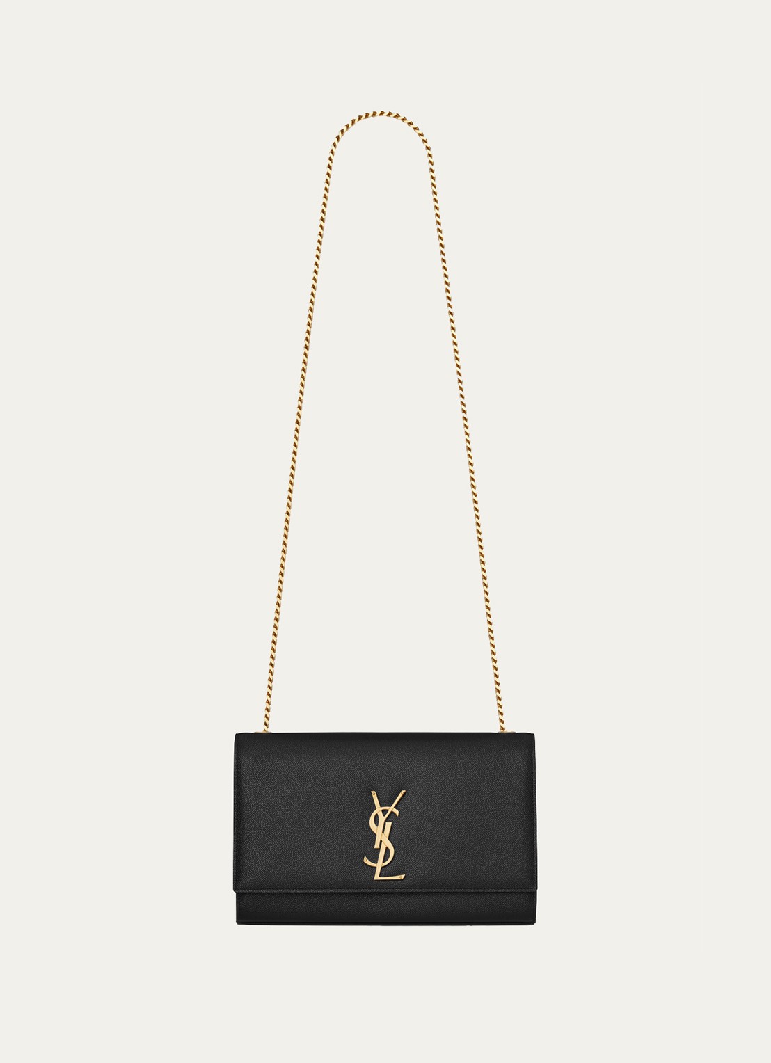 Saint Laurent Kate Medium crossbodytas van kalfsleer - voorkant 5 zwart