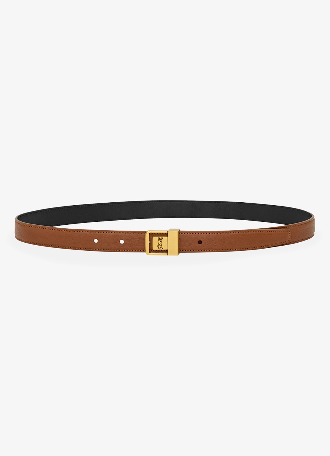 Saint Laurent La 66 riem van kalfsleer - detail 2 bruin