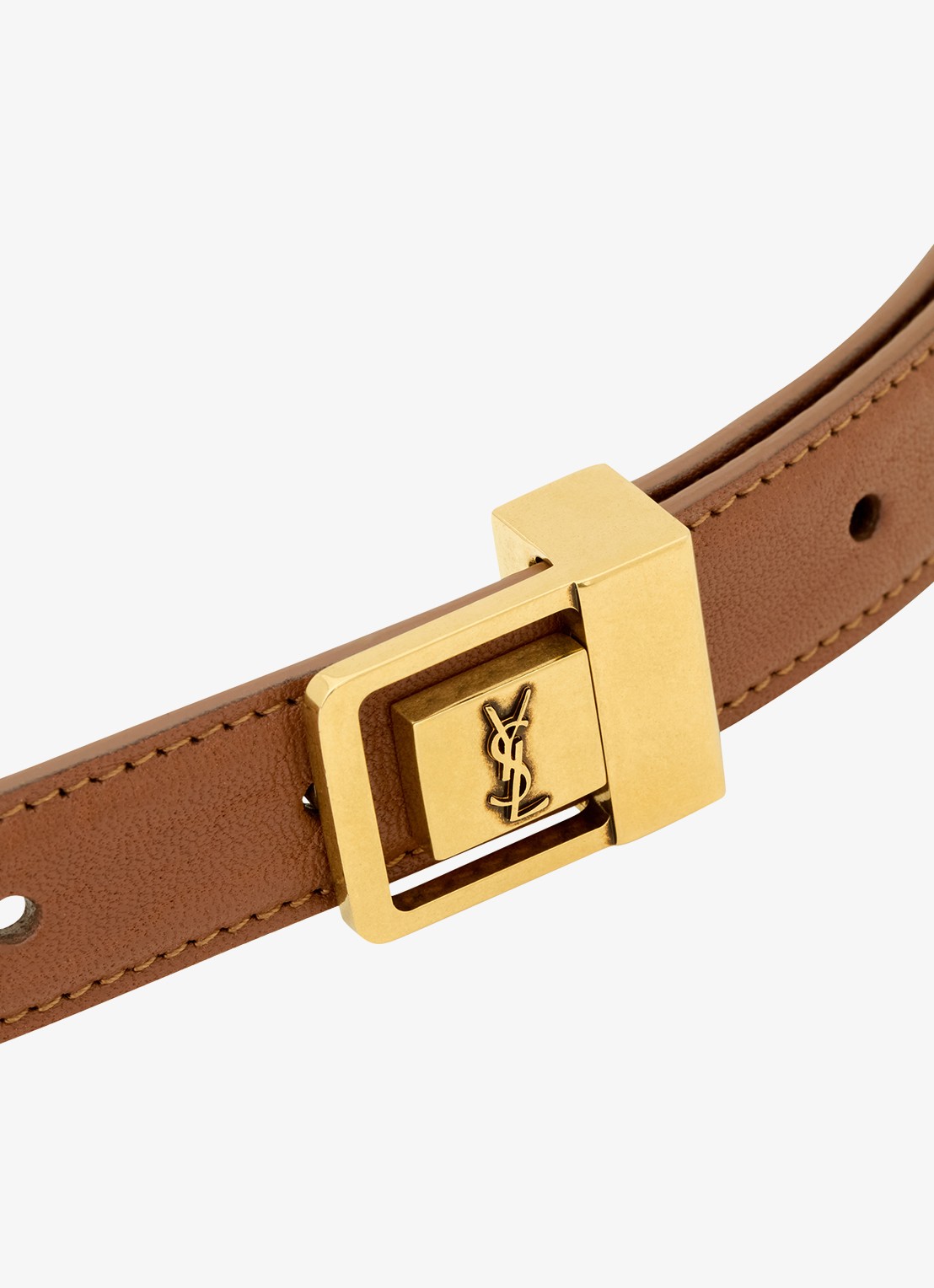 Saint Laurent La 66 riem van kalfsleer - detail 3 bruin