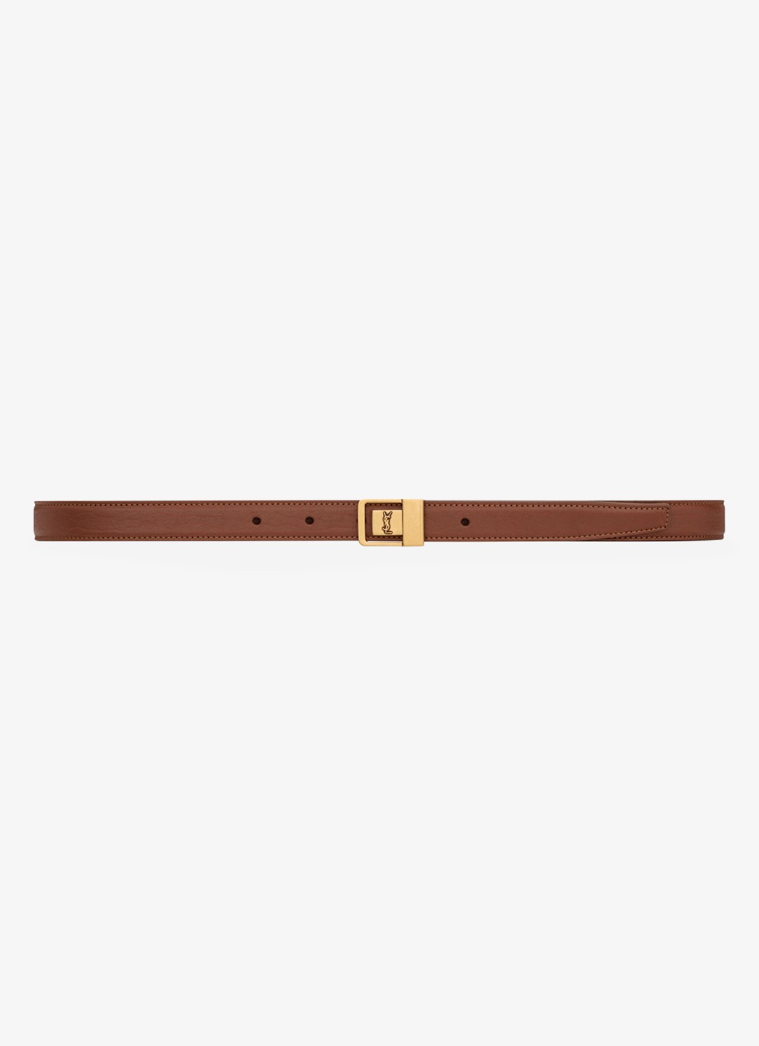 Saint Laurent La 66 riem van kalfsleer - voorkant bruin