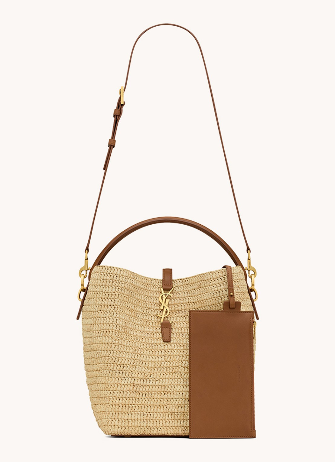 Saint Laurent Le 37 handtas van raffia - achterkant 3 naturel