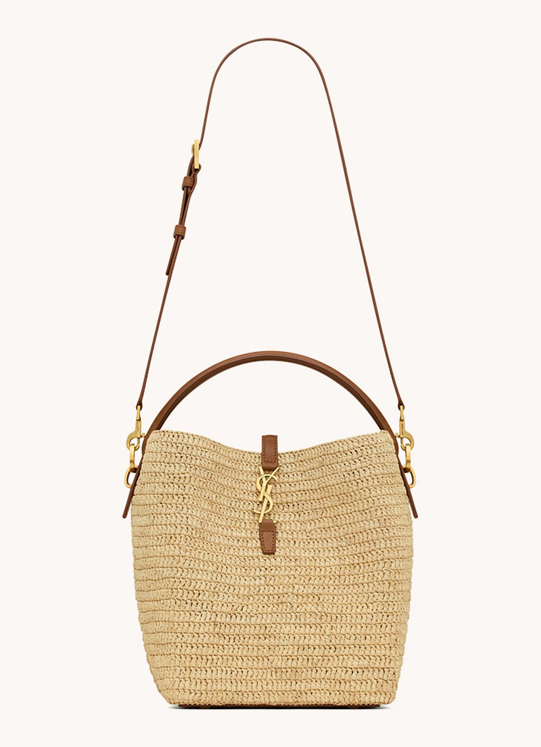 Saint Laurent Le 37 handtas van raffia - voorkant 2 naturel
