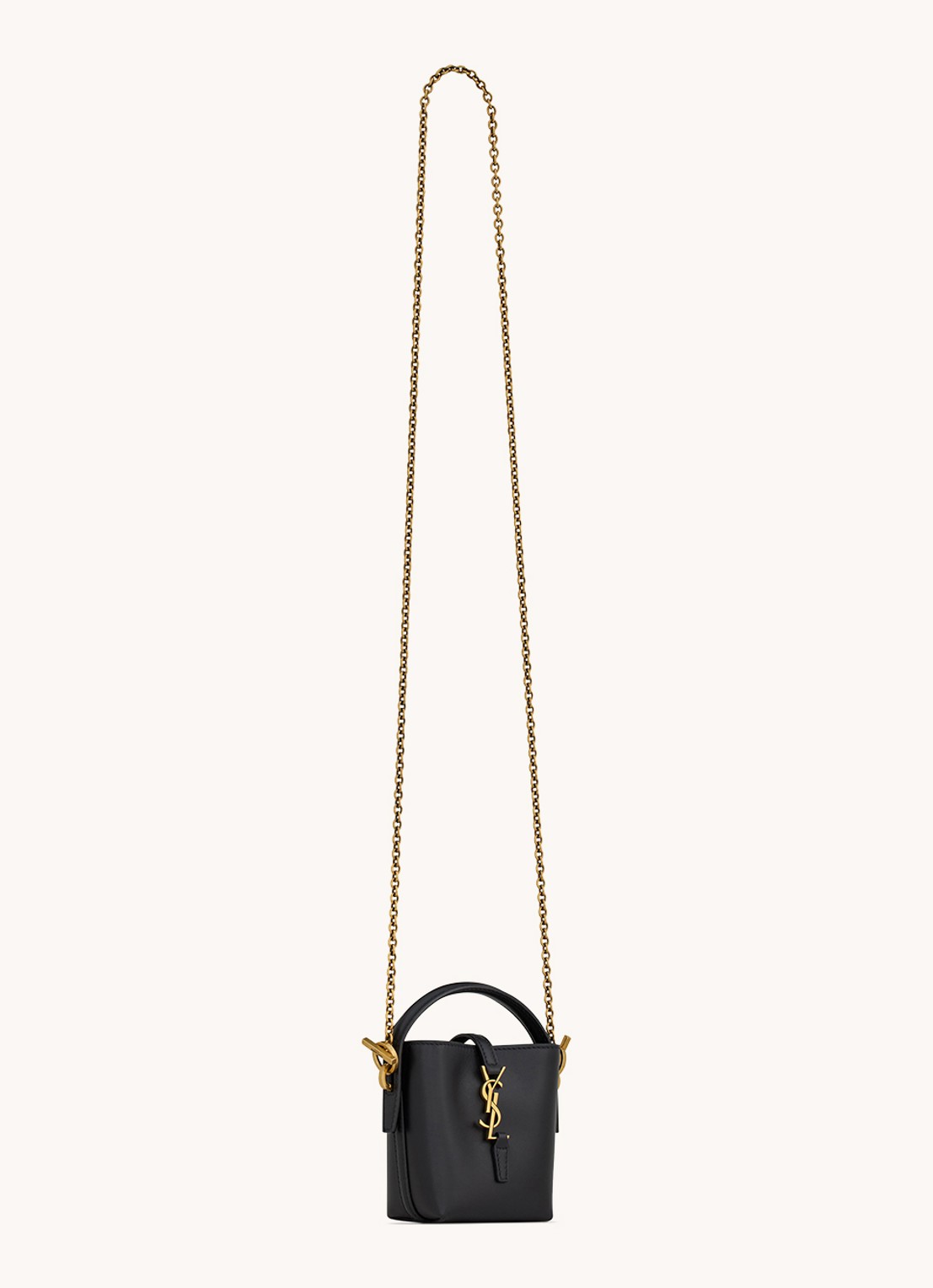 Saint Laurent Le 37 Micro crossbodytas van kalfsleer - detail 2 zwart