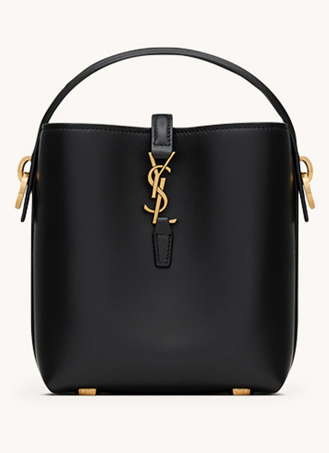 Saint Laurent Le 37 Mini crossbodytas van kalfsleer - voorkant zwart