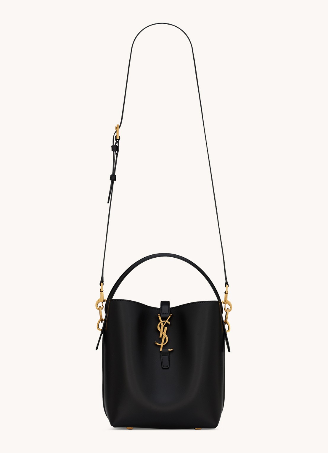 Saint Laurent Le 37 Small handtas van kalfsleer met afneembare schouderriem - voorkant 5 zwart