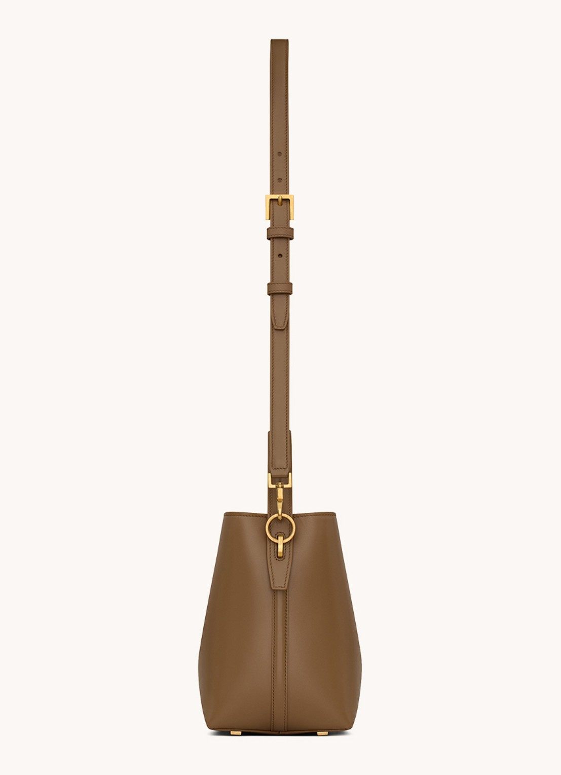 Saint Laurent Le 37 Small handtas van kalfsleer - detail bruin