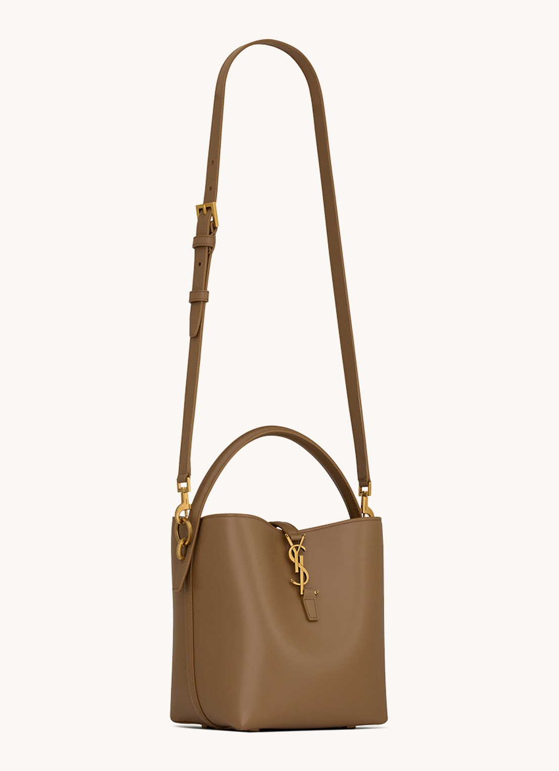 Saint Laurent Le 37 Small handtas van kalfsleer - detail 2 bruin