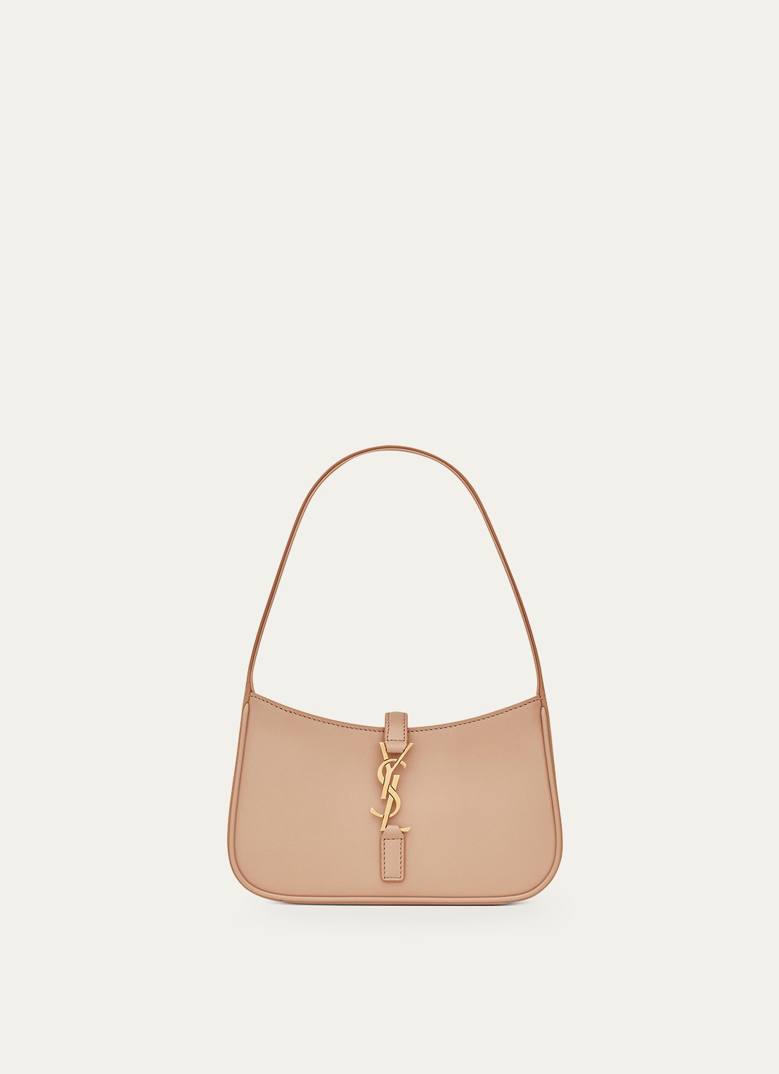 Saint Laurent LE 5 A 7 MINI HOBO IN SMOOTH L - voorkant 4 donkerbeige