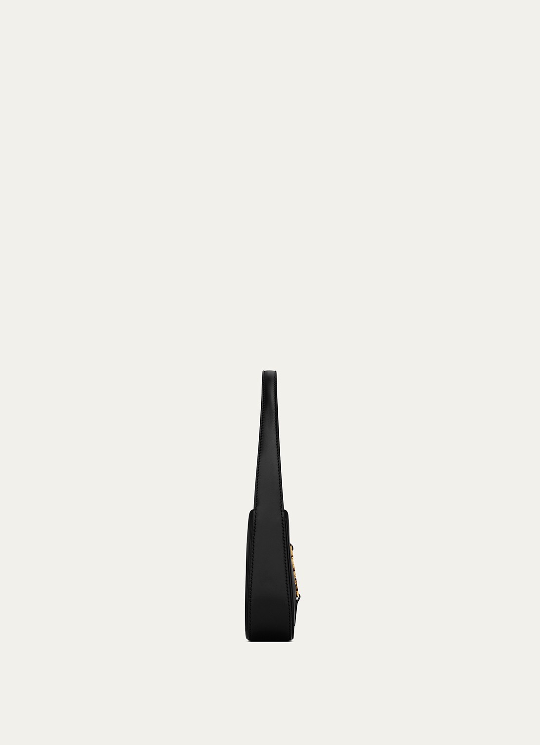 Saint Laurent Le 5 á 7 Mini Hobo schoudertas van kalfsleer - detail zwart