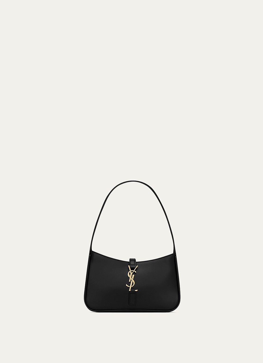 Saint Laurent Le 5 á 7 Mini Hobo schoudertas van kalfsleer - voorkant 4 zwart
