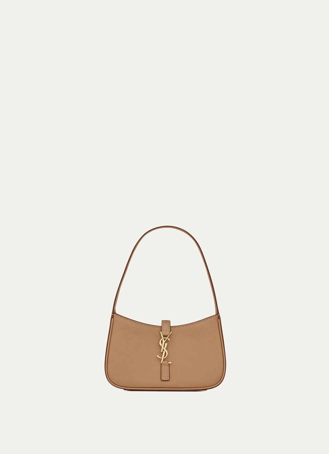Saint Laurent Le 5 á 7 Mini Hobo schoudertas van kalfsleer - voorkant 4 camel
