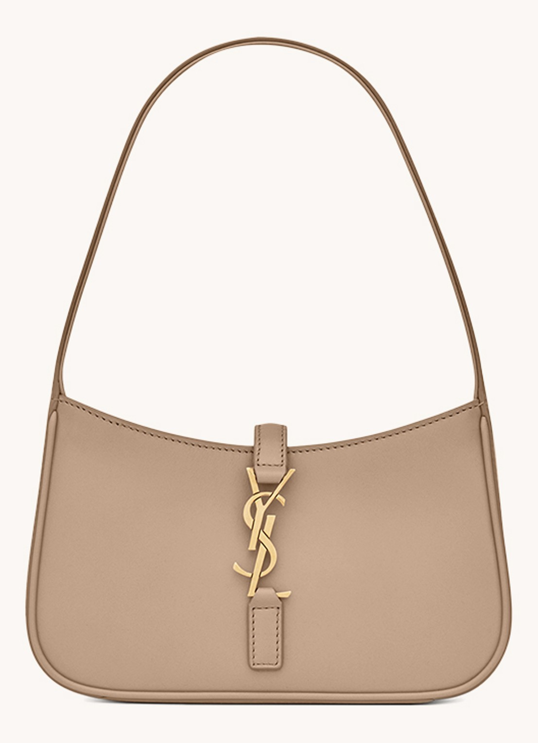 Saint Laurent Le 5 À 7 Mini schoudertas van kalfsleer - voorkant 5 donkerbeige