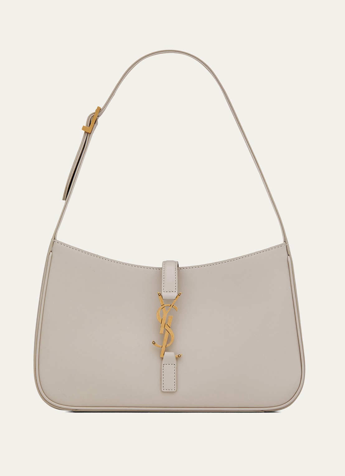 Saint Laurent Le 5 à 7 schoudertas van kalfsleer - voorkant donkerbeige