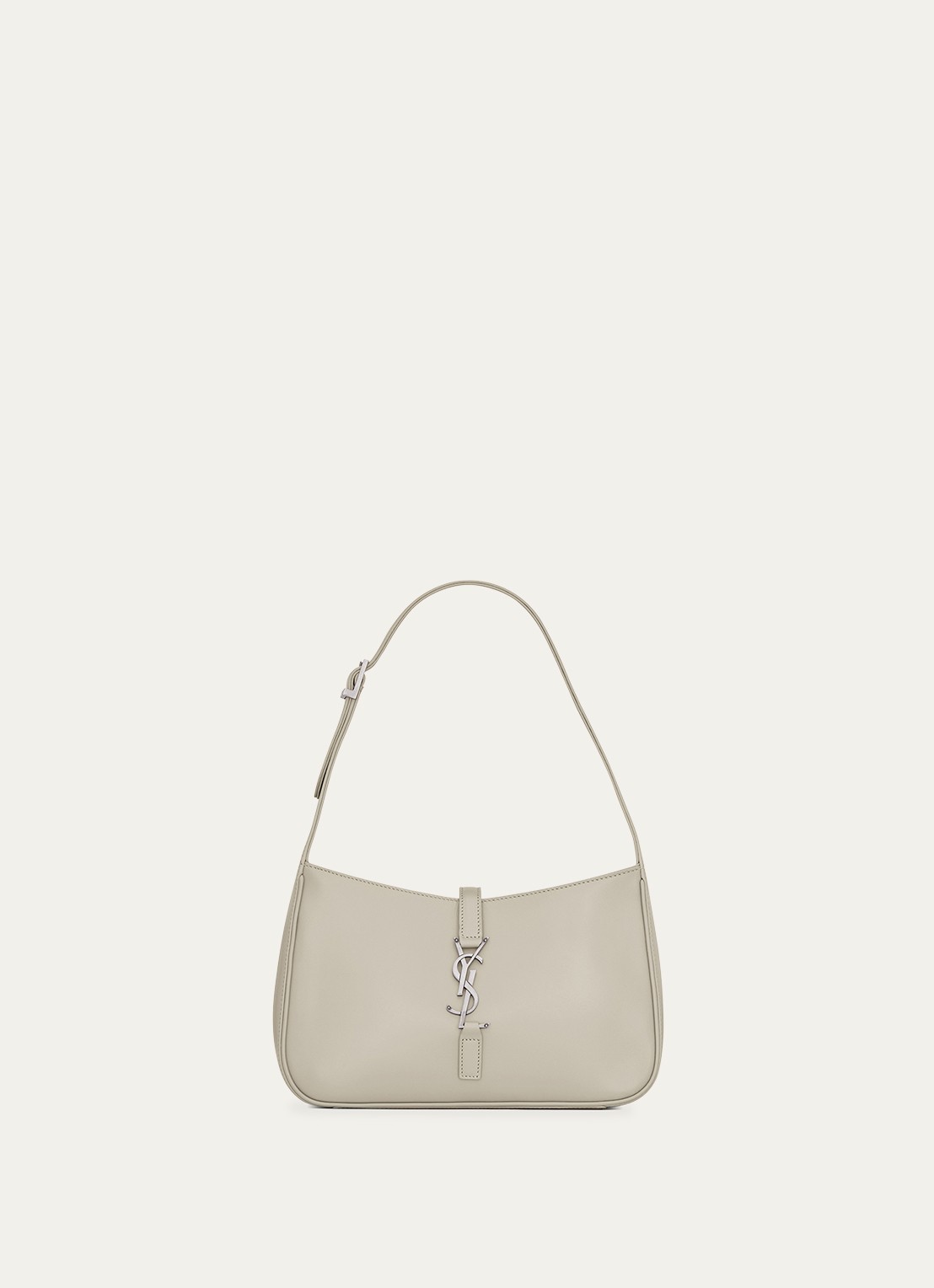 Saint Laurent Le 5 à 7 schoudertas van kalfsleer - voorkant gebroken wit