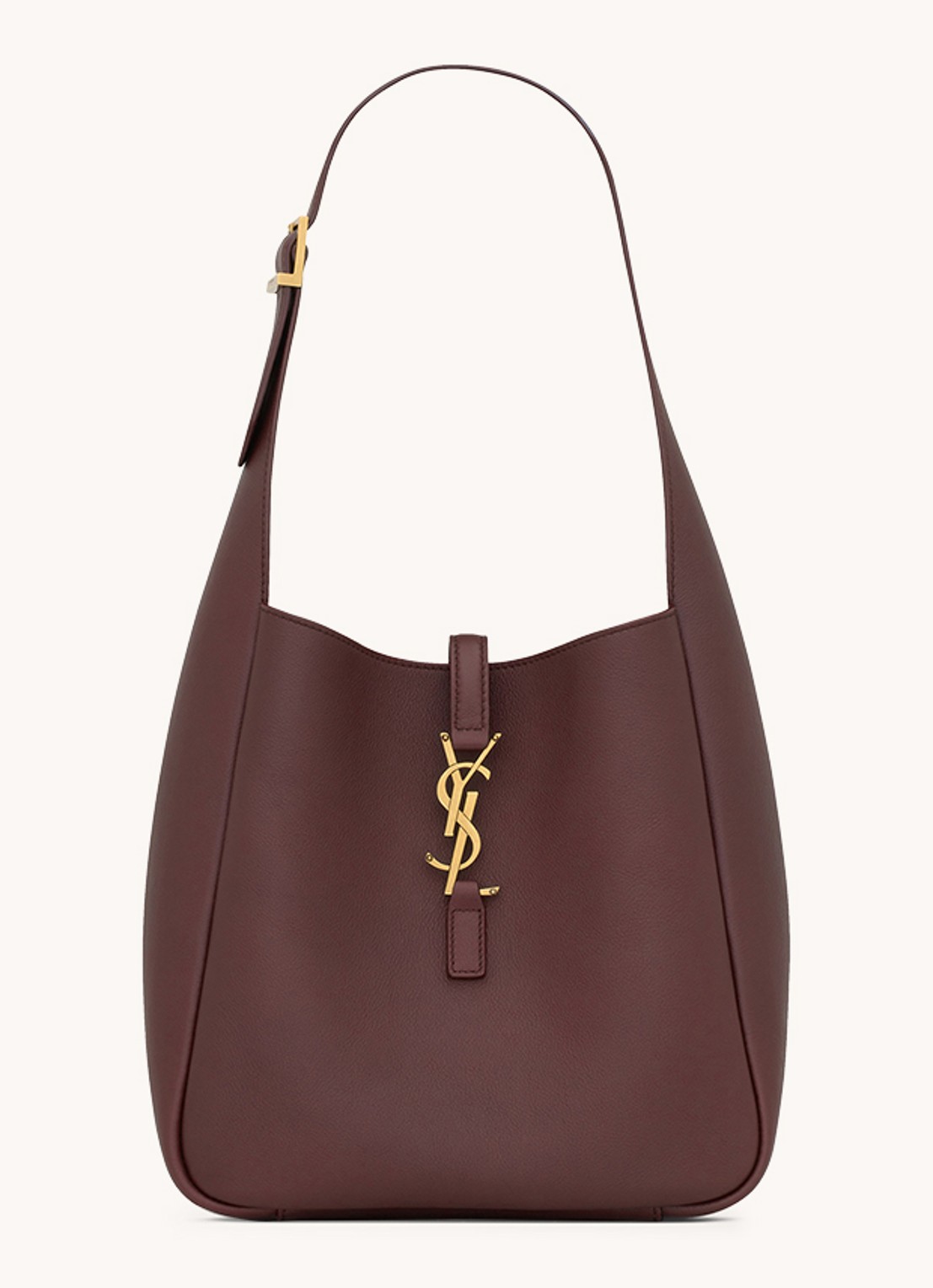 Saint Laurent Le 5 à 7 Small schoudertas van kalfsleer - voorkant 4 aubergine