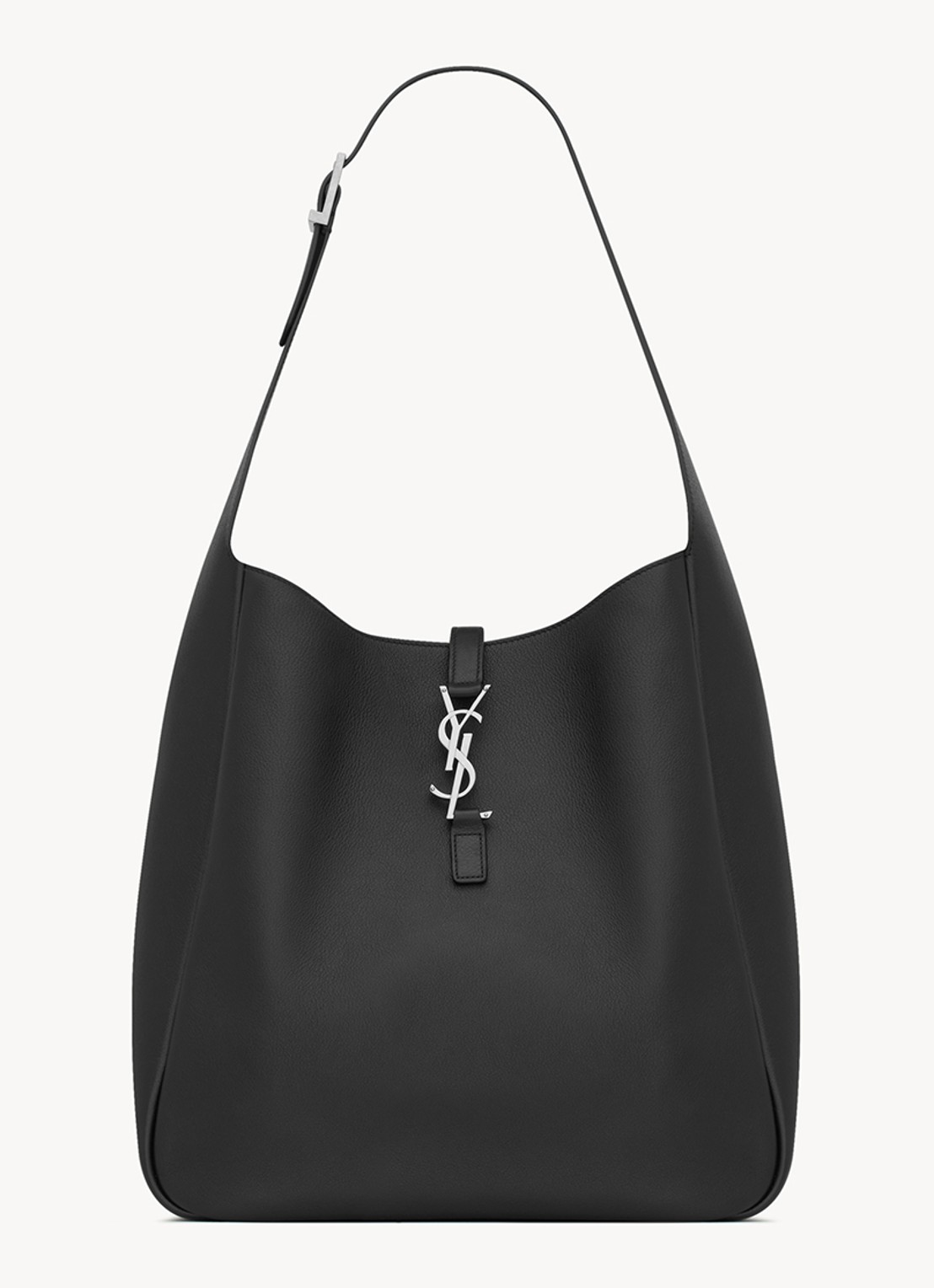 Saint Laurent Le 5 À 7 Supple Large schoudertas van kalfsleer - voorkant 6 zwart