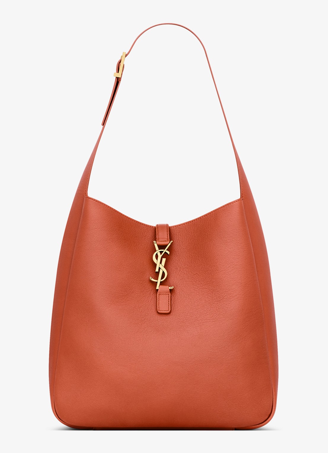 Saint Laurent Le 5 À 7 Supple Large schoudertas van kalfsleer - voorkant 2 donkeroranje