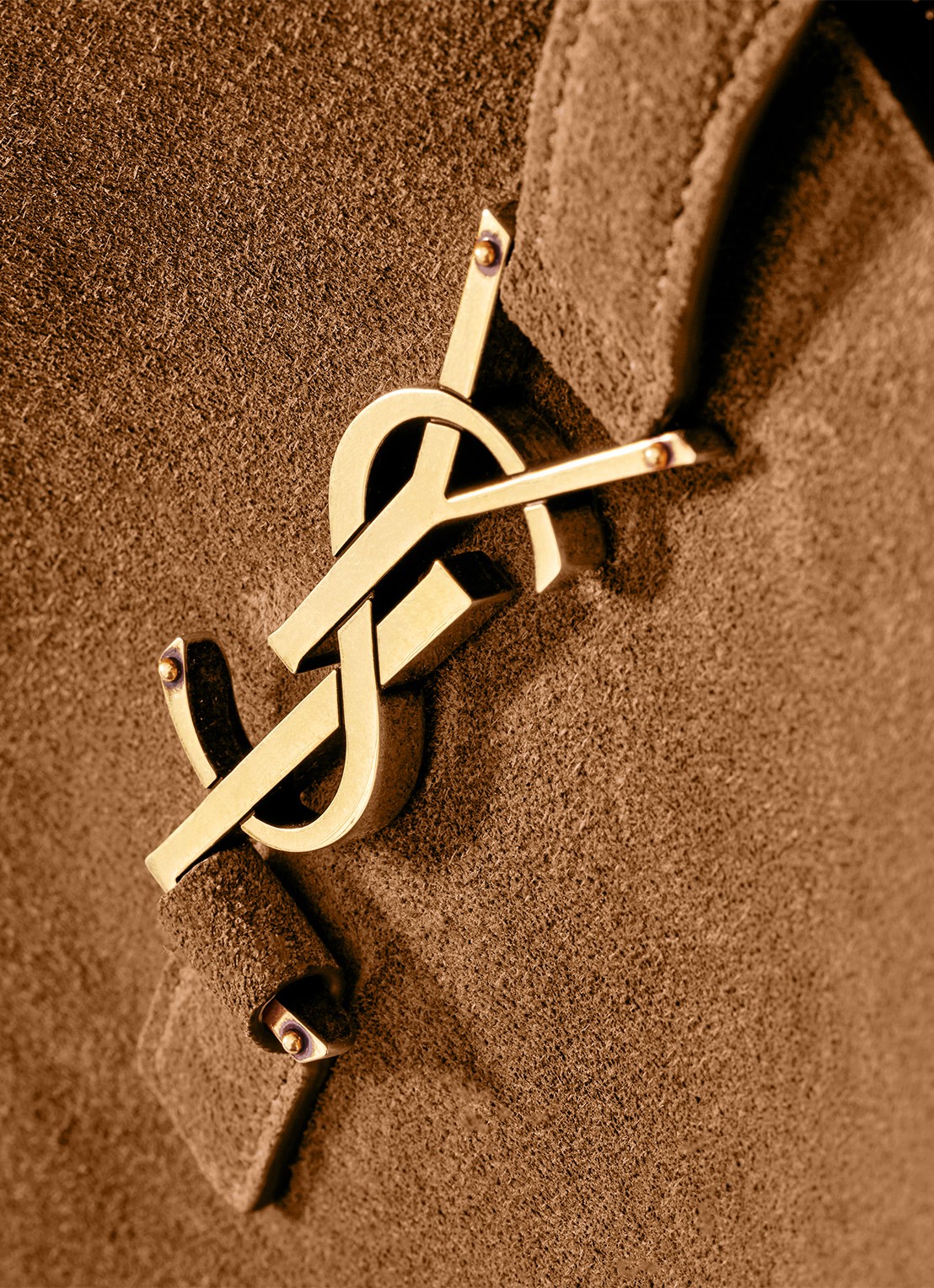 Saint Laurent Le 5 À 7 Supple Large schoudertas van kalfssuède - detail 4 bruin
