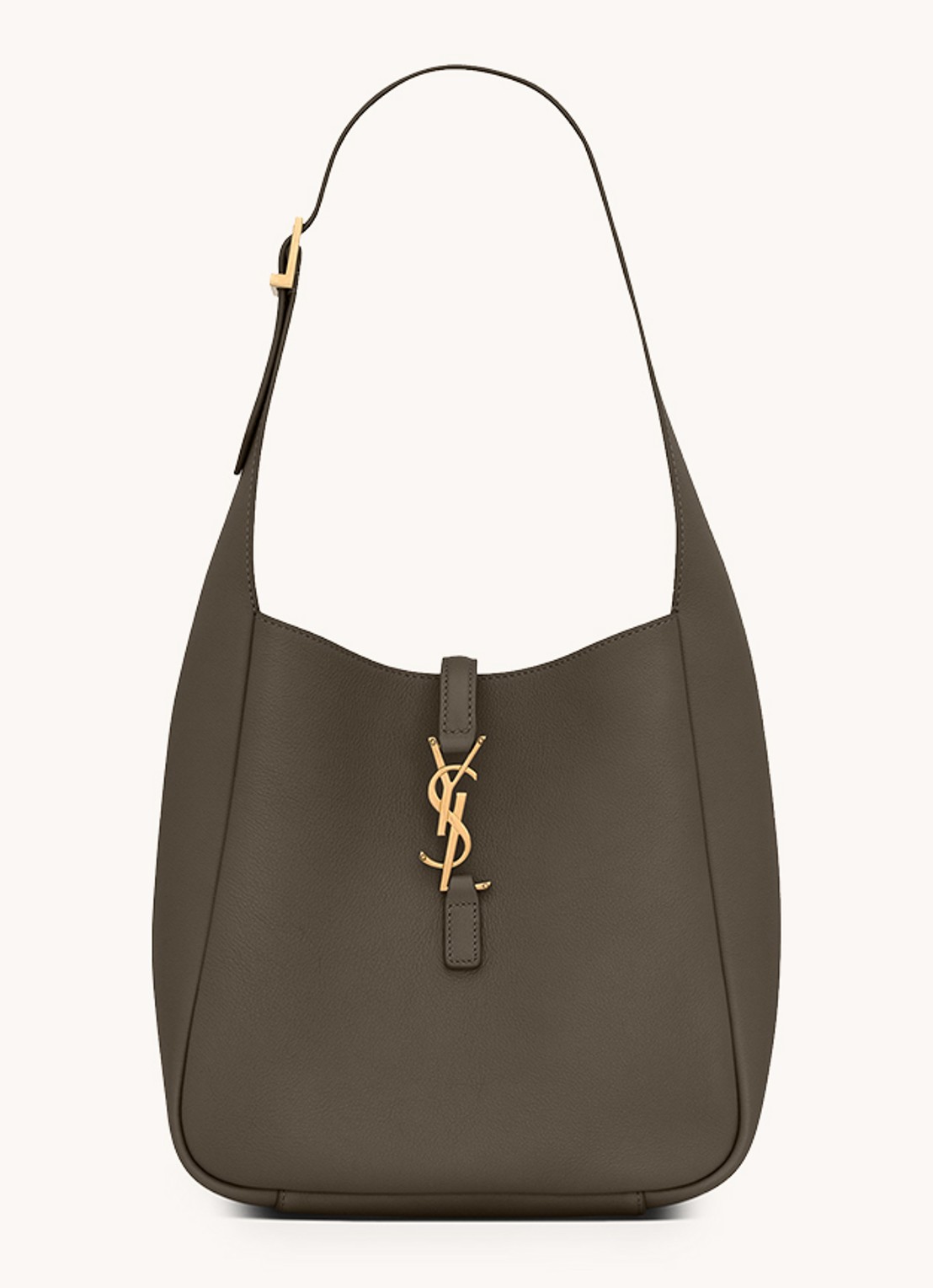 Saint Laurent Le 5 À 7 Supple Small schoudertas van kalfsleer - voorkant bronsgroen