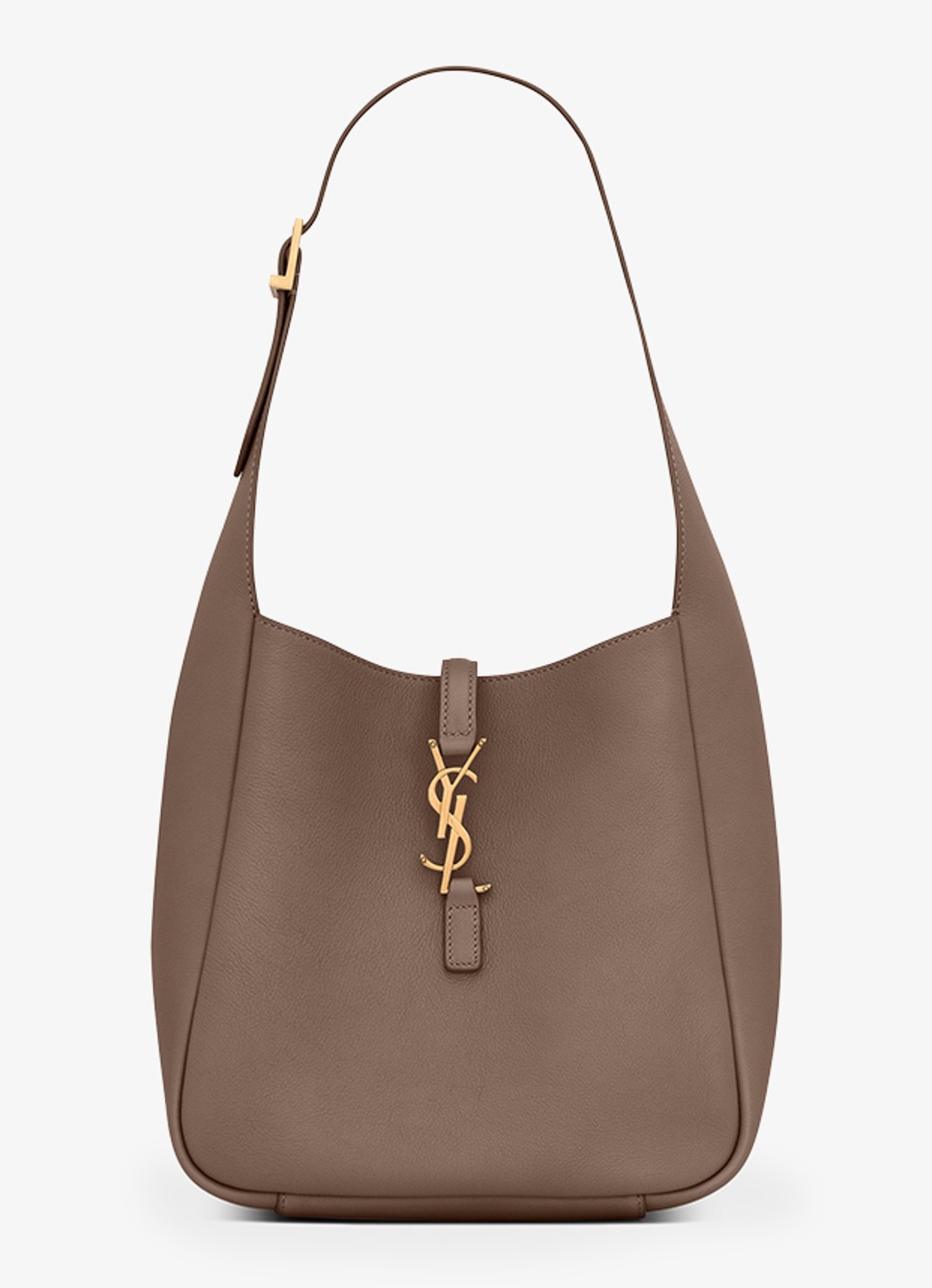Saint Laurent Le 5 À 7 Supple Small schoudertas van kalfsleer - voorkant taupe