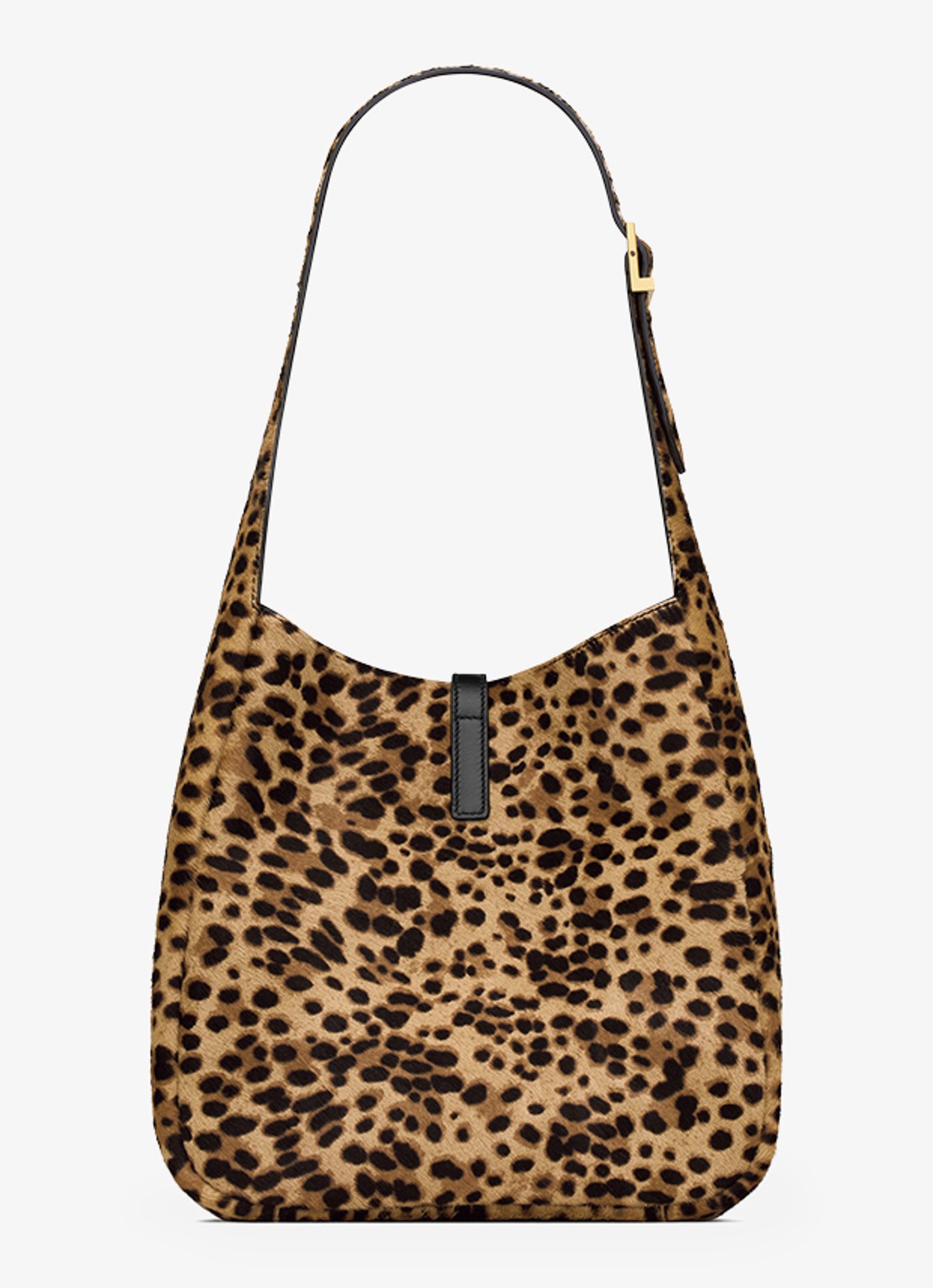 Saint Laurent Le 5 À 7 Supple Small shopper van kalfsleer met ponyhair - detail camel